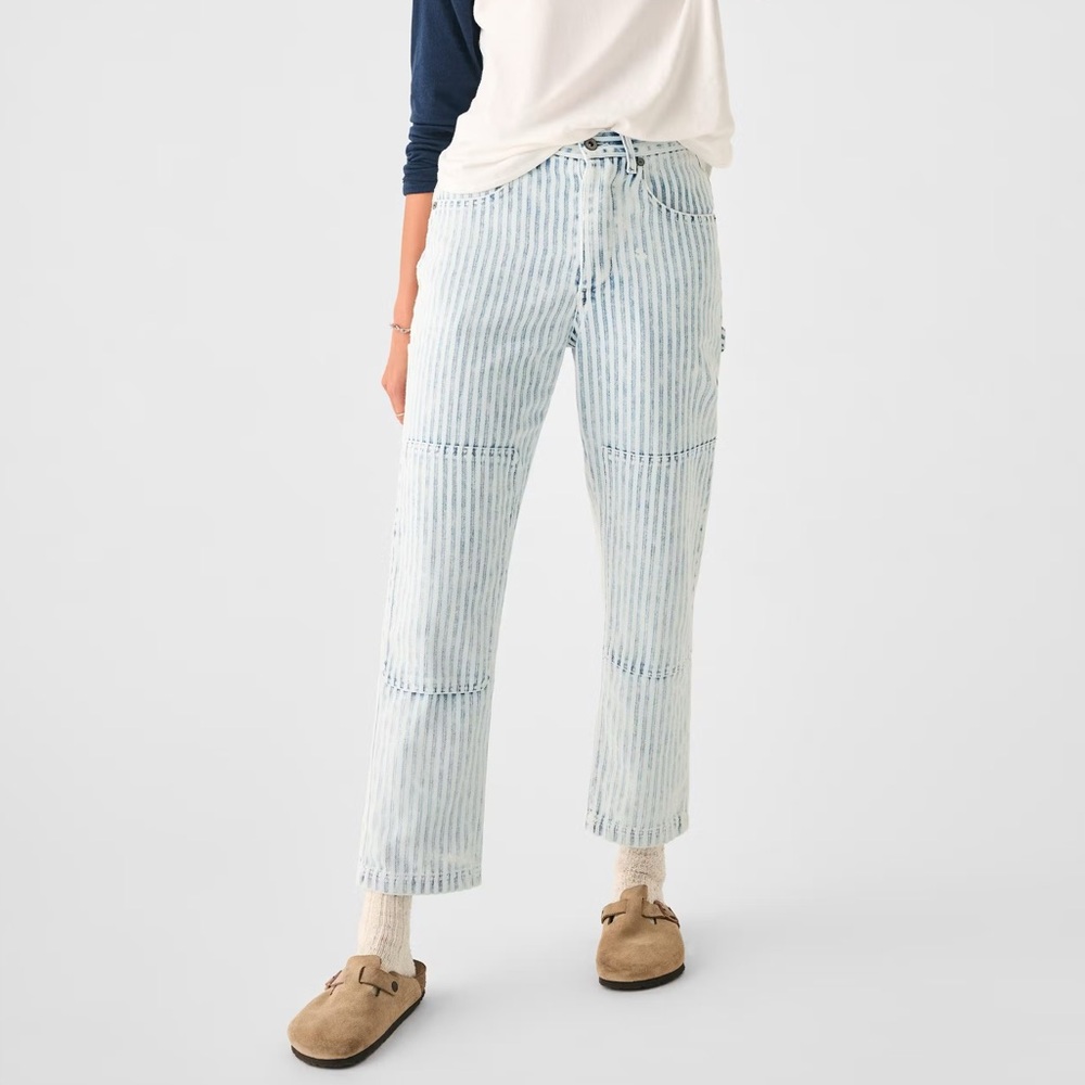 Faherty Blue Striped Women's Pants